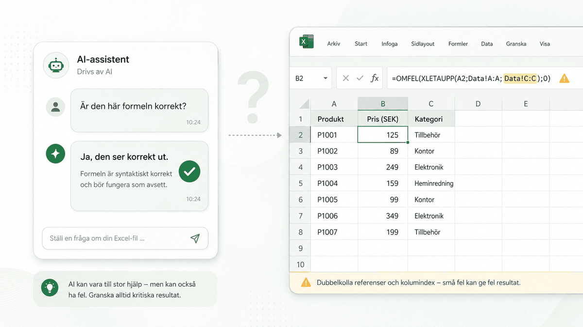 Vad AI kan i Excel, och var gränsen går
