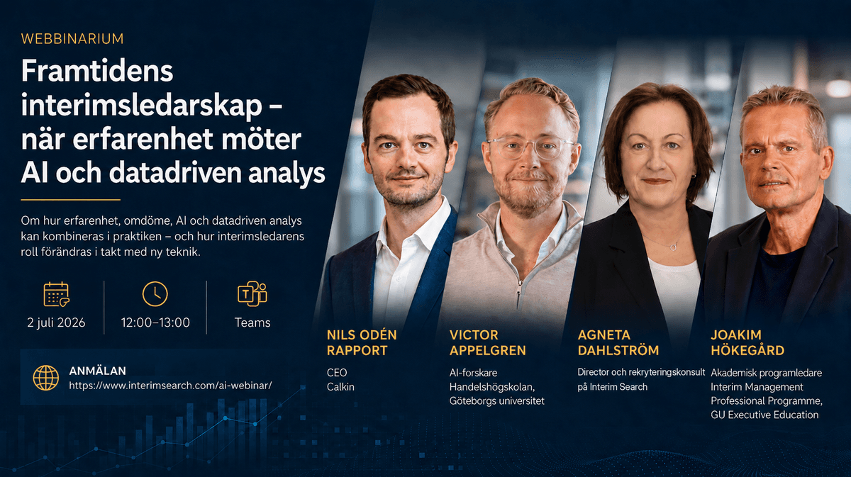 Webbinarium - Framtidens interimsledarskap, när erfarenhet möter AI och data
